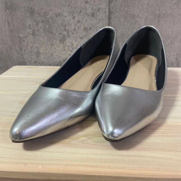 フラットシューズ パンプス シルバー 23cm
