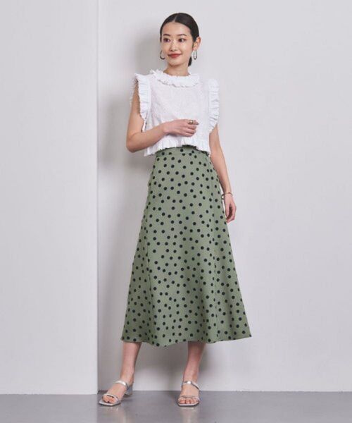 UNITED ARROWS ドット柄スカート 36 セミフレア