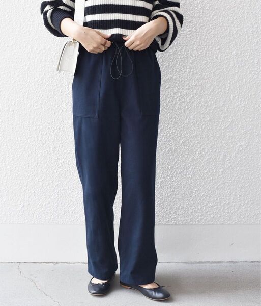 シップス SHIPS any ワイドパンツ ネイビー