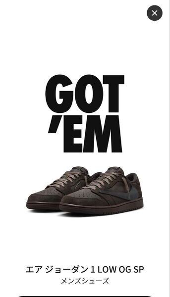 エアジョーダン 1LOW OG SP メンズシューズ サイズ27 Travis Scott Velvet Brown Nike