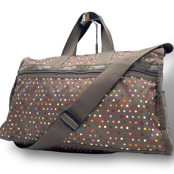 LesPortsac レスポートサック 大容量 ドット 水玉 ボストンバッグ ショルダー 2way 肩掛け 斜め掛け 軽量
