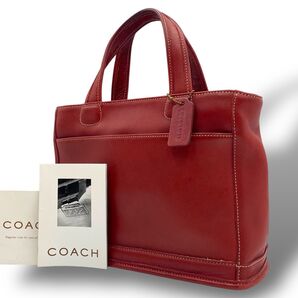 良品◎ オールドコーチ COACH コーチ 9303 トートバッグ ハンドバッグ USA製 レッド 赤 チャーム