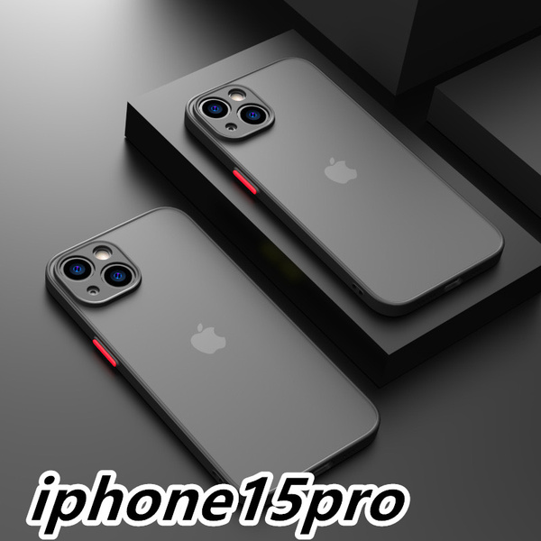 iphone15proケース カーバー TPU 可愛い お洒落 韓国 マット ブラック 黒 軽量 ケース 耐衝撃 高品質295