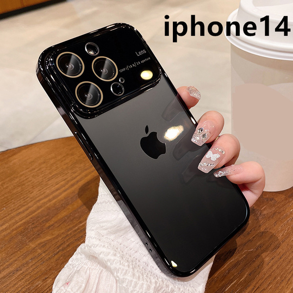 iphone14ケース カーバー TPU 可愛い お洒落 指紋防止 軽量 ケース 耐衝撃 ブラック1