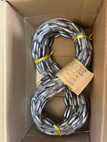 トローリング#ビシ鉛 50m 6匁250個間隔20cm強力ナイロン100号5.1kg1束