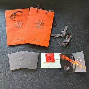 【HERMES】エルメス シルバークロス メガネ拭き ハンカチ リボン おまけ付き
