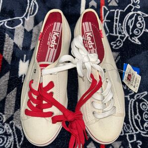Keds Champion Canvas スニーカー 白 赤紐 未使用