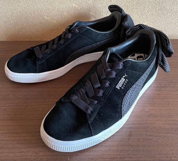 プーマ PUMA SUEDE BOW バックリボン スニーカー ブラック 23.0cm