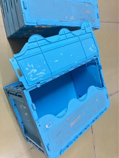 【送料込】折りたたみコンテナ 5個セット オリコン 蓋付き 容量75L 幅649×奥行439×高さ338 a-さ