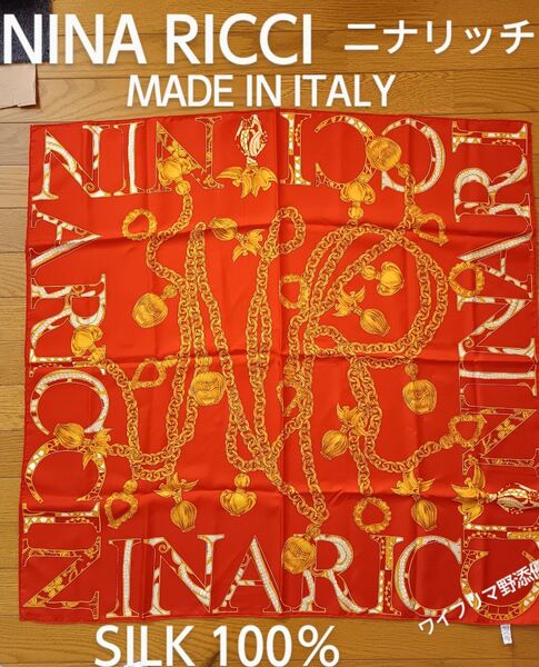 NINA RICCI ニナリッチ スカーフ シルク100% 新古品