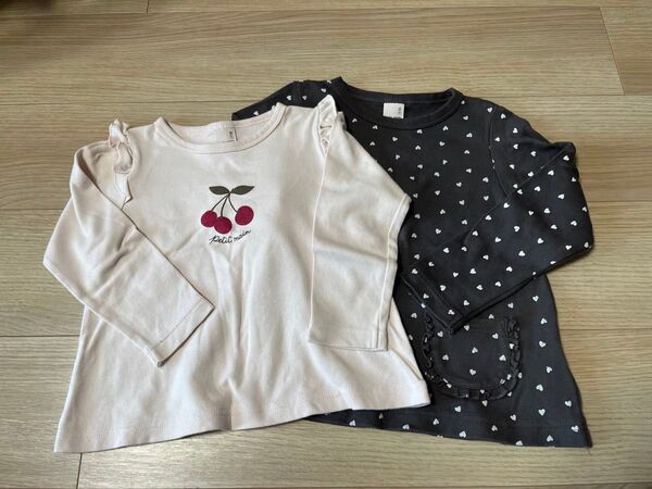 petit main 長袖Tシャツ 2枚セット 100cm 女の子