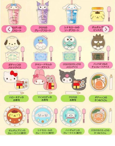 サンリオ キャラクター シークレット マスコット デリバリー風 フード スイーツ Sanrio コンプリート コンプ