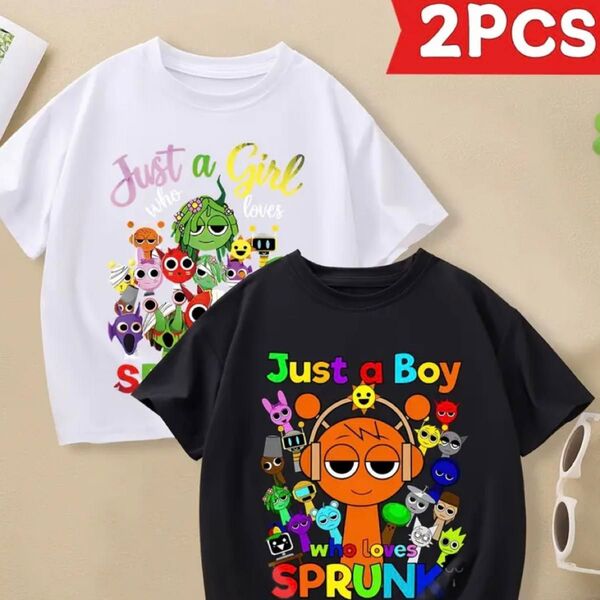 スプランキー SPRUNKI Tシャツ 子供服 キッズ 2枚セット 半袖 半袖Tシャツ