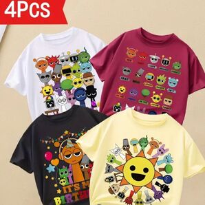 スプランキー SPRUNKI Tシャツ 子供服 キッズ 4枚セット 半袖 半袖Tシャツ