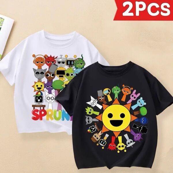 スプランキー SPRUNKI Tシャツ 子供服 キッズ 2枚セット 半袖 半袖Tシャツ