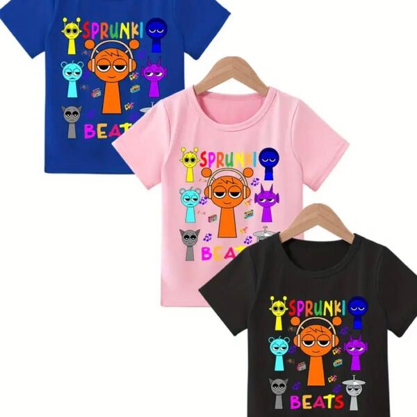 スプランキー SPRUNKI Tシャツ 子供服 キッズ 3枚セット 半袖 半袖Tシャツ
