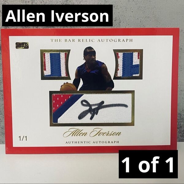 【世界1枚限定 アレン・アイバーソン ジャンボパッチ サインカード 1/1 1of1 76ers NBA