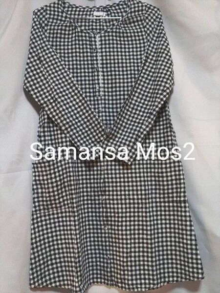 Samansa Mos2 サマンサモスモス ギンガムチェックワンピース 長袖