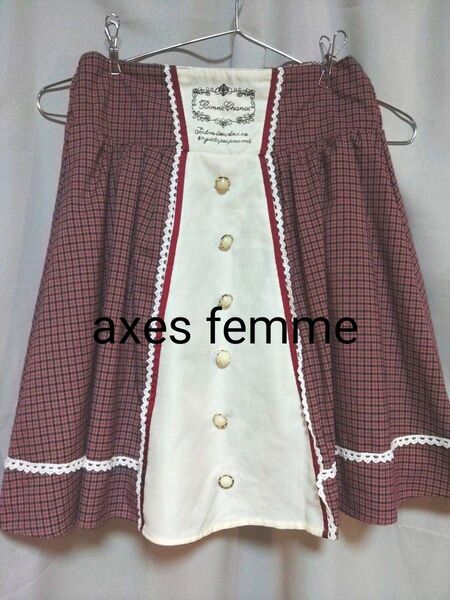 axes femme チェック柄スカート