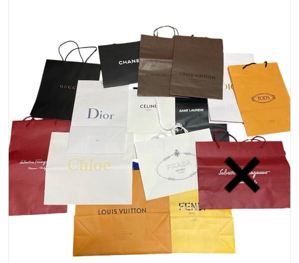 ハイブランド ショッパー ルイヴィトン シャネル グッチ ディオール 紙袋 14枚 まとめ売り