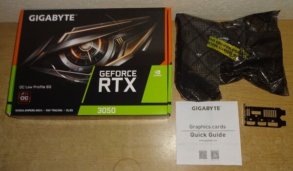 GIGABYTE NVIDIA RTX3050 6GB GV-N3050OC-6GL ロープロファイル 新品同様