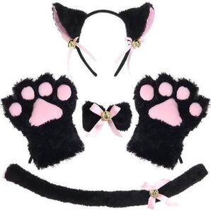 猫耳 カチューシャ ねこ コスチューム 4点セット コスプレ 仮装 小物