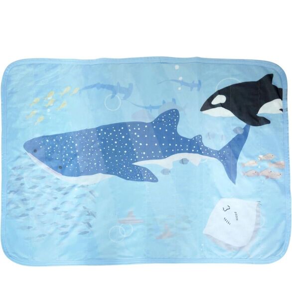 ブランケット ジンベエザメ 100×70cm 冷感ケット クール ブルー シャチ ひんやり タオルケット おひるね 保育 薄手