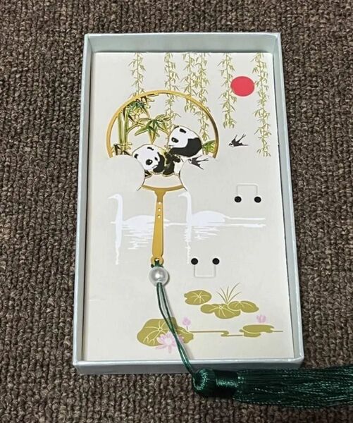 栞 しおり パンダ 金属製 新品 未使用 箱あり