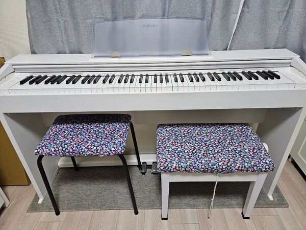【直接引取】CASIO 電子ピアノ PX-770WE ホワイト 椅子2脚セット