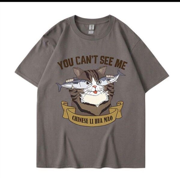 新品 猫柄メンズ 残り1点 ダークグレー 男女兼用 M Tシャツ メンズファッション メンズTシャツ コットン 半袖Tシャツ