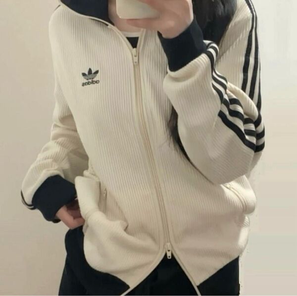 正規品★ adidas ワッフル トラックジャケット★ L アディダス トップス ロゴ