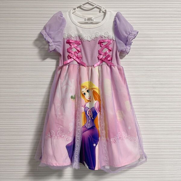 ラプンツェル 半袖ワンピース ピンク 女の子 100 ディズニー プリンセス