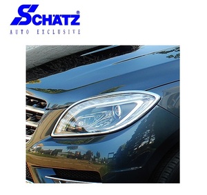 【SCHATZ】 シェッツ Mercedes Benz MLクラス W166 ヘッドライトフレーム (クローム) ヘッドライト リング フレーム 1668081