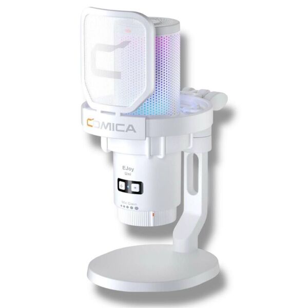 【お値下げしました!】コンデンサーマイク PC マイクUSB ゲーミングマイク 単一指向性 ホワイト