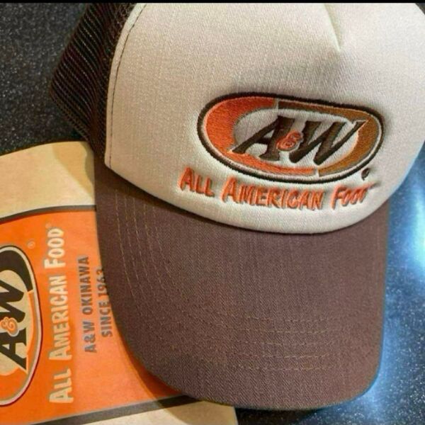 【正規品】 沖縄 A&W メッシュロゴキャップ ブラウン