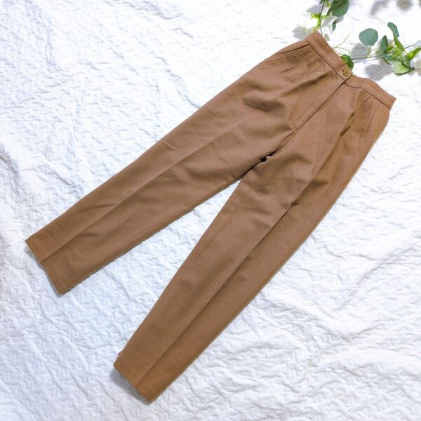 【PICONE】ウールスラックス ブラウン カシミア混 38/Mサイズ