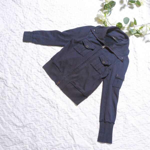 【COMME CA ISM】ネイビー ジップアップジャケット