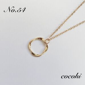 No.54 シンプル ゴールド リング フープ ステンレス ハンドメイド ネックレス