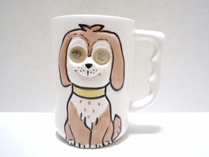 犬　ビンテージ　マグカップ　鉛筆立て　陶器製　トリック　飾り　インテリア　収納にも　アメリカ雑貨