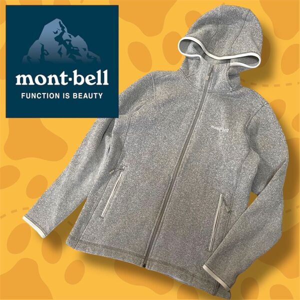 山人気!MontbellモンベルCLIMAPLUSニットパーカー フリース ジップアップ ジャケット