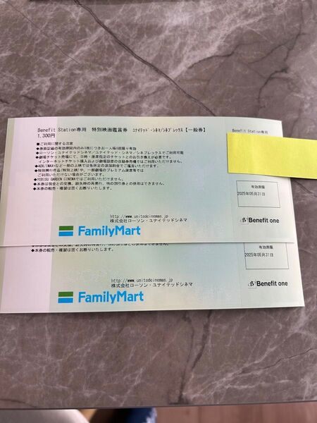 ユナイテッドシネマ鑑賞券 映画鑑賞券2枚セット みゆゆ様