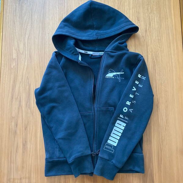 PUMA ジップアップパーカー ブラック 140 Forever Faster