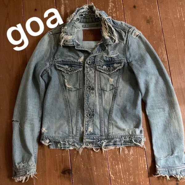 【goa】ダメージ加工デニムジャケット Gジャンビンテージ仕上げ