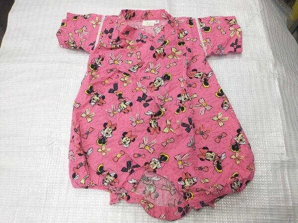 美品【甚平】80サイズ 子供甚平 女の子 ロンパース ミニーマウス Disney ディズニー ミッキー