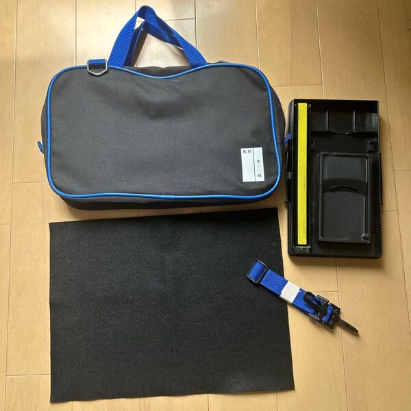 美品|書道セット 小学生 バッグ ケース すずり、筆、文鎮、下敷きセット