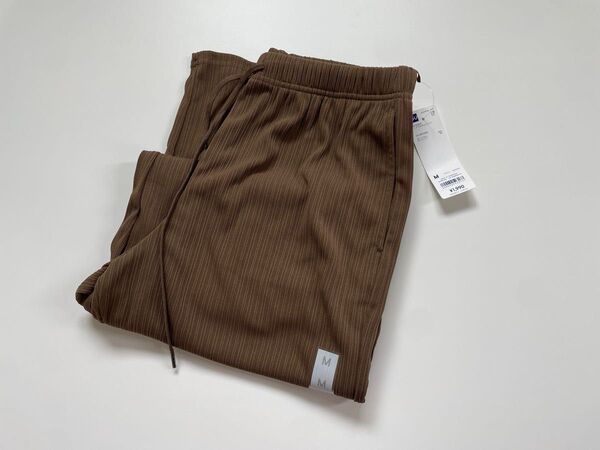 gu リブプルオンパンツ ブラウン M 新品