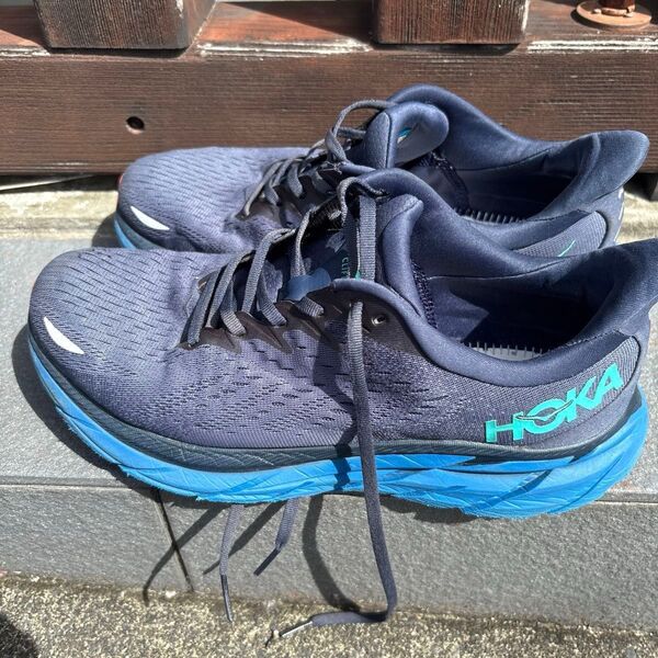 HOKA ONE ONE クリフトン8 ネイビー 27cm メンズ ランニングシューズ 中古