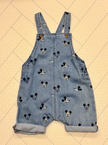 H&M エイチアンドエム ディズニー Disney ミッキー サロペット オーバーオール キッズ 80 9-12M