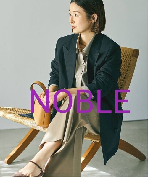 NOBLE コットンツイルイージーロングジャケット ブラック 38