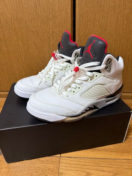 ナイキ エアージョーダン5 Air Jordan 5 White/University Red-Black